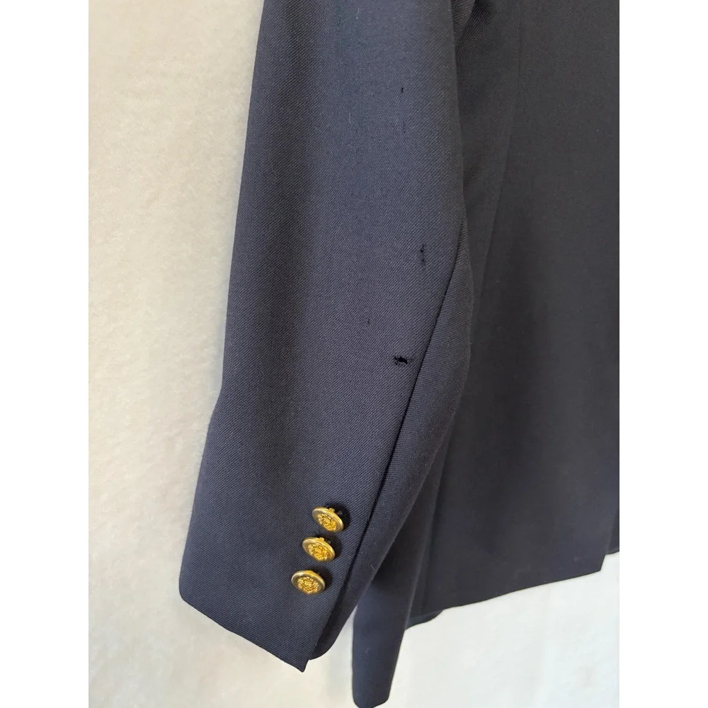 Botnay 500 Navy Wool Blazer Gold Buttons Canada‎ 36R *tiny flaw